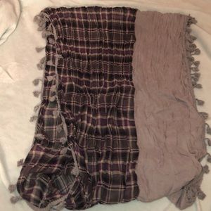 Purple and grey sheer infinity scarf